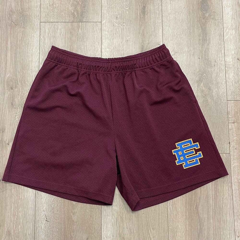 Fw20 Eric Emanuel Ee Basic/Core Short Maroon/Yell… - image 1